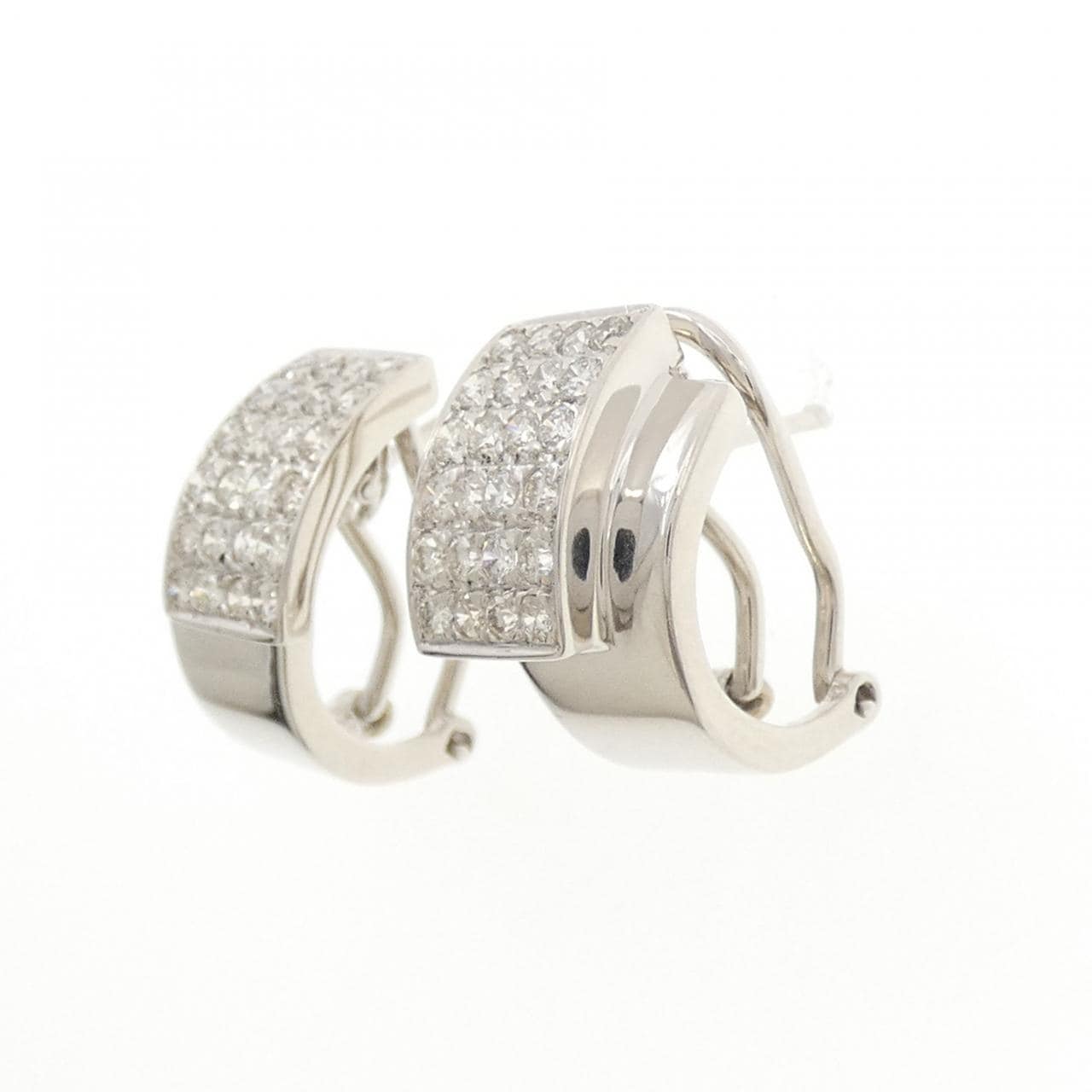 K18WG パヴェ ダイヤモンド ピアス/イヤリング 1.08CT