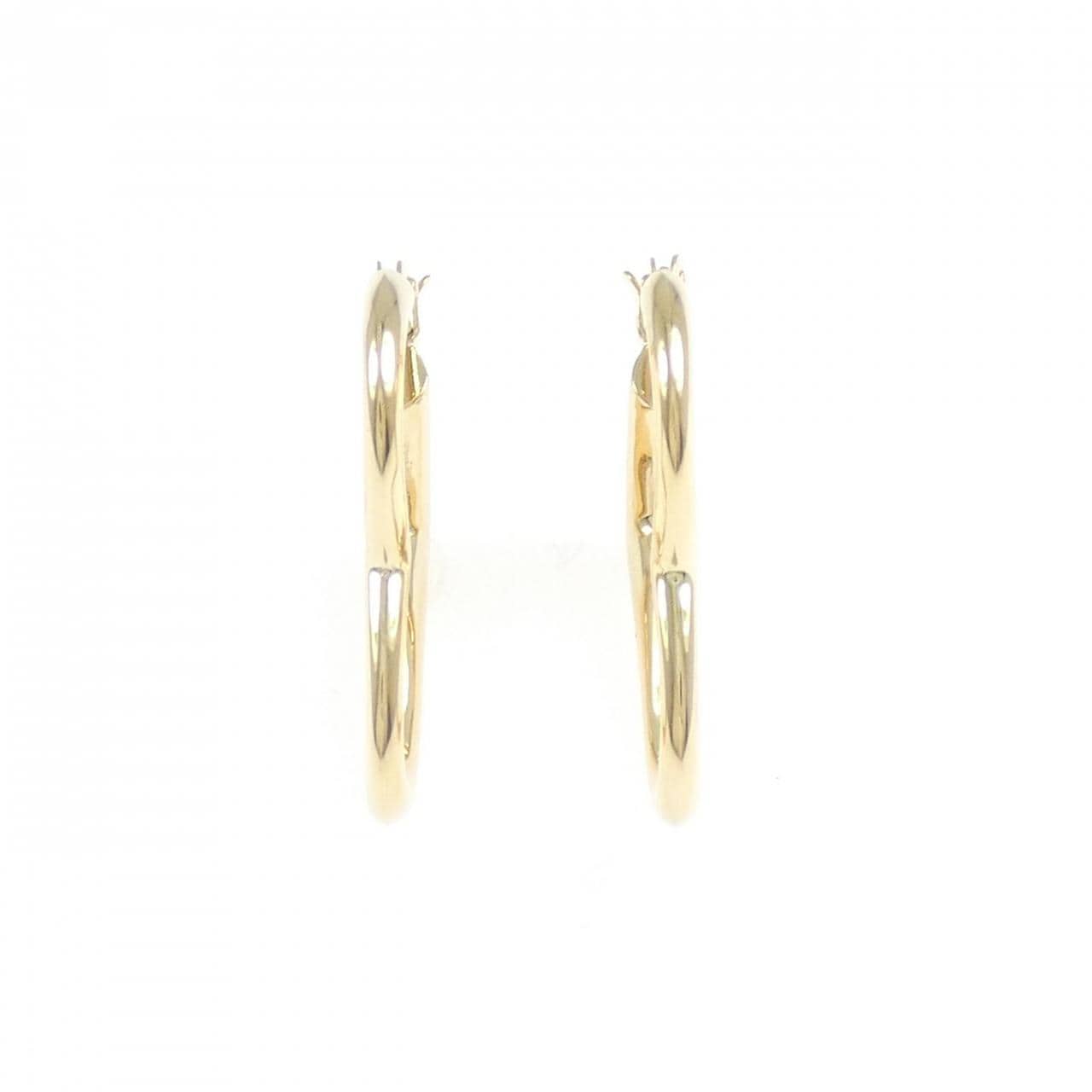 K18YG ハート フープ ピアス