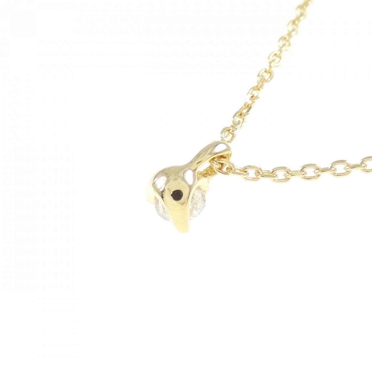 K18YG solitaire Diamond necklace 0.07CT