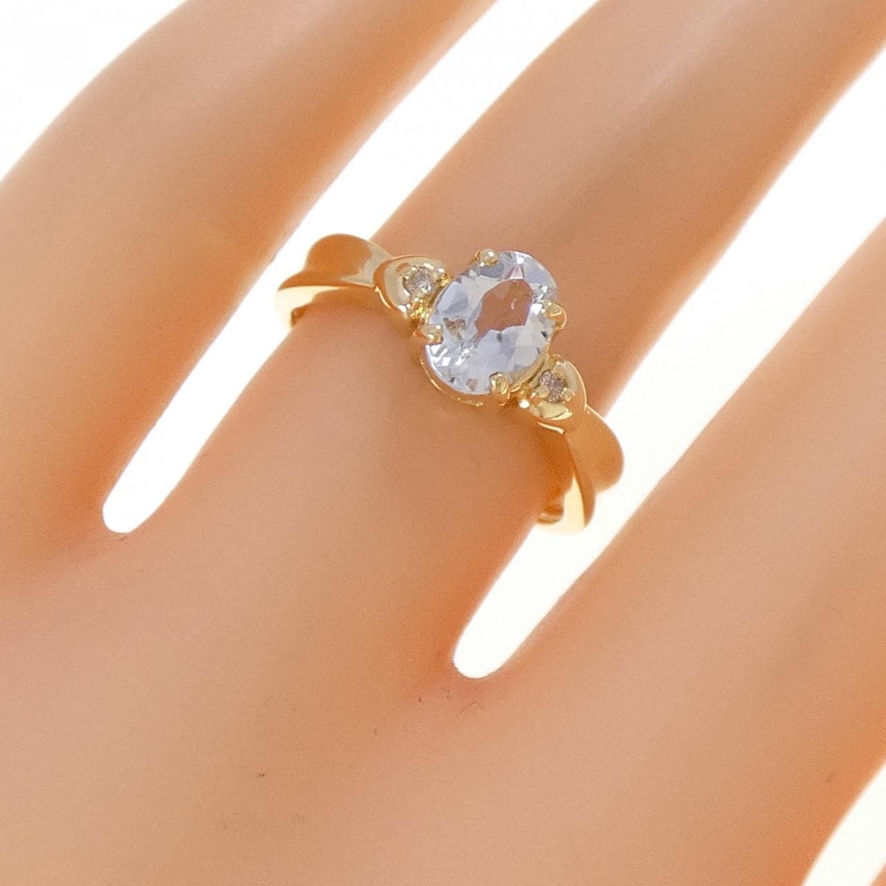 K18YG アクアマリン リング