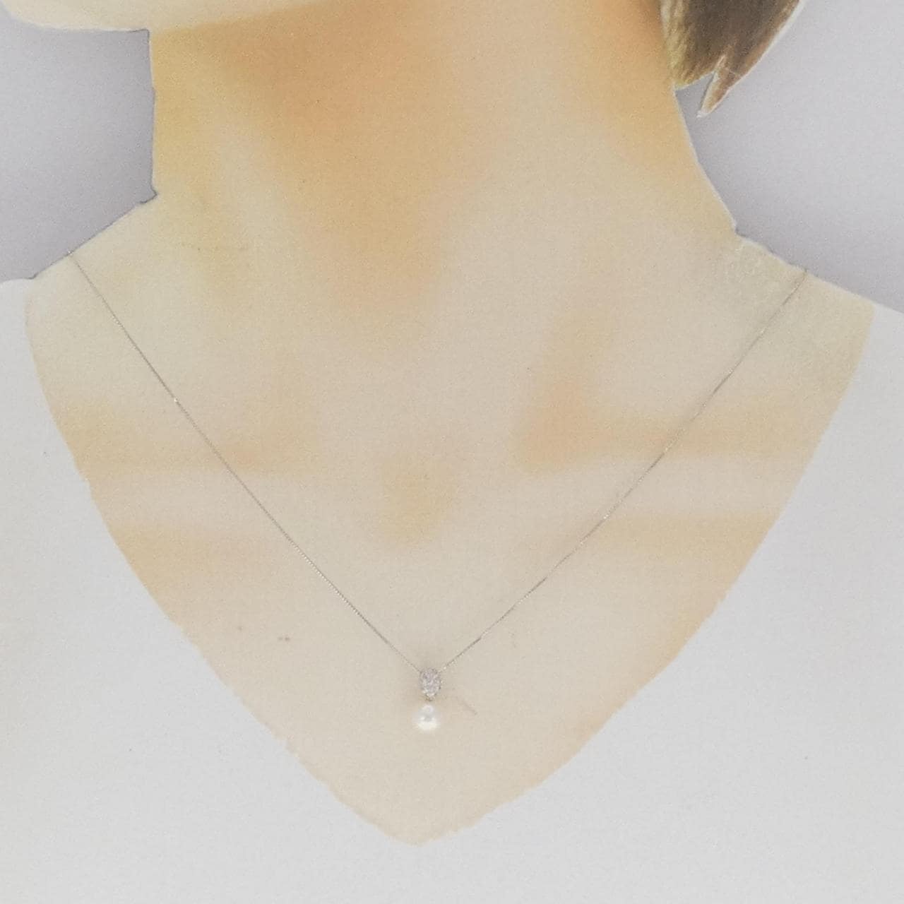 K18WG Akoya pearl necklace 6.8mm