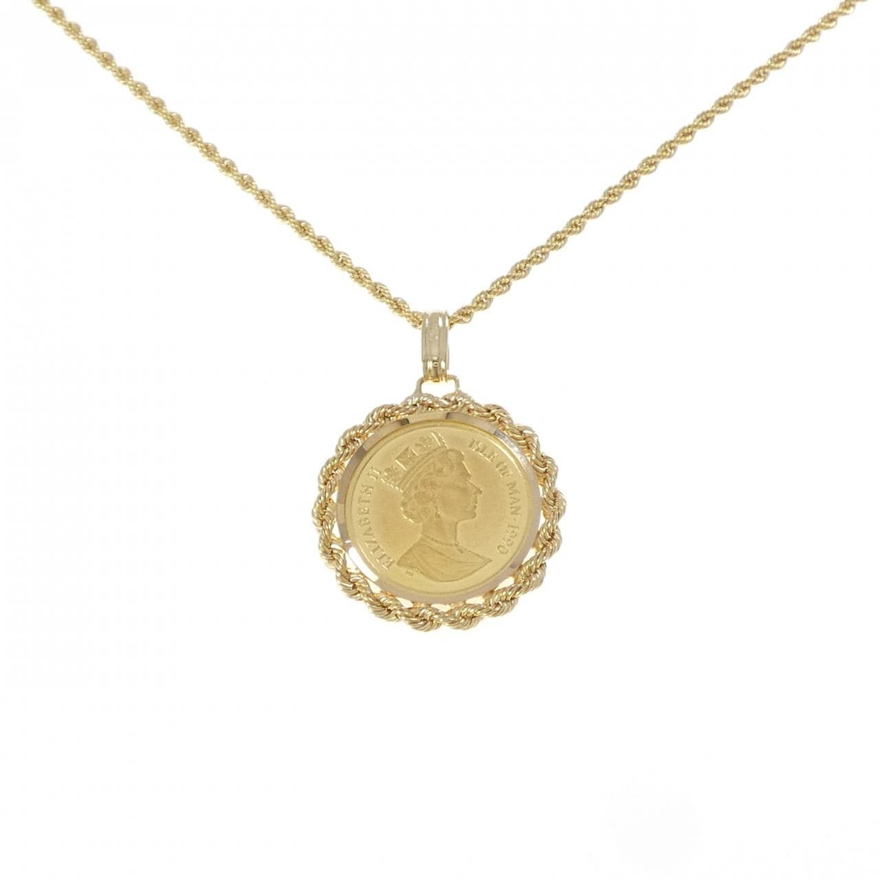 750YG/K18YG (框) 硬币项链