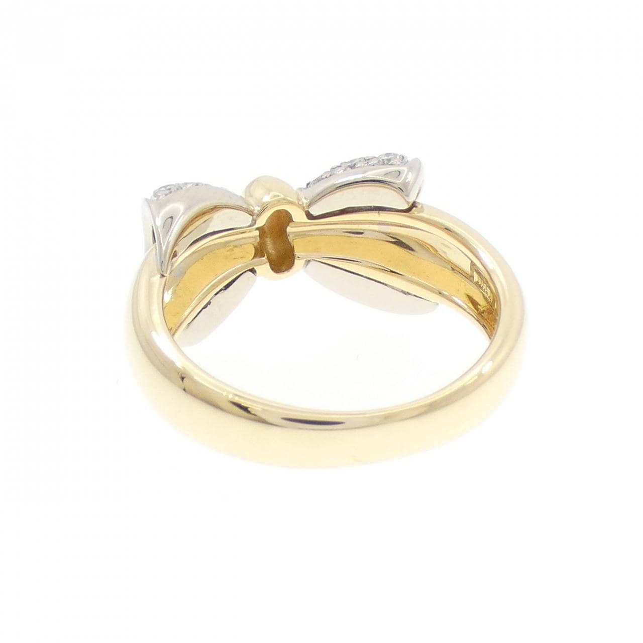 750YG/750WG リボン ダイヤモンド リング 0.52CT