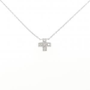 K18WG クロス ダイヤモンド ネックレス 0.10CT