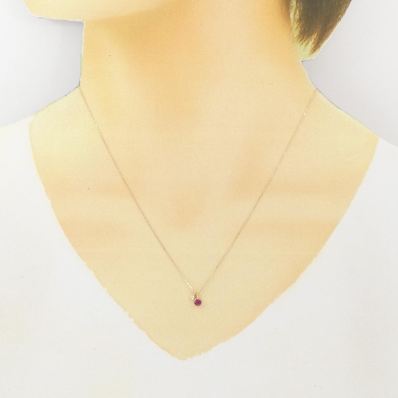 K18PG紅寶石項鏈0.11CT