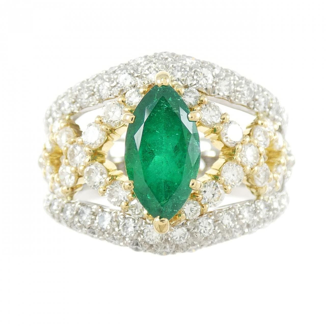 PT900/K18YG エメラルド リング 1.48CT