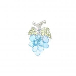 K18WG ブルートパーズ ブローチ 8.98CT