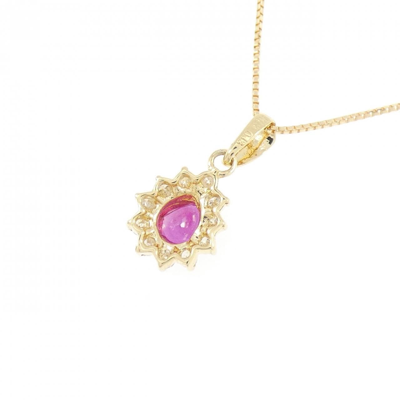 K18YG ルビー ネックレス 0.21CT