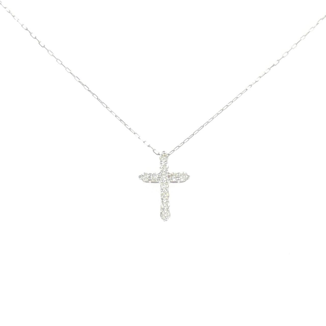 【新品】PT900 クロス ダイヤモンド ネックレス 0.10CT