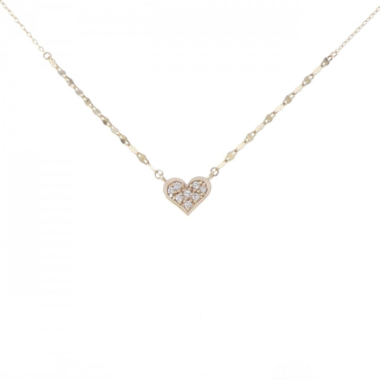 K10YG ハート ダイヤモンド ネックレス 0.04CT