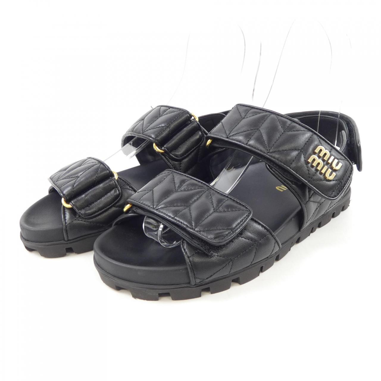 MIU MIU Miu Sporty Matelasse Leather Sandals 5X135E
