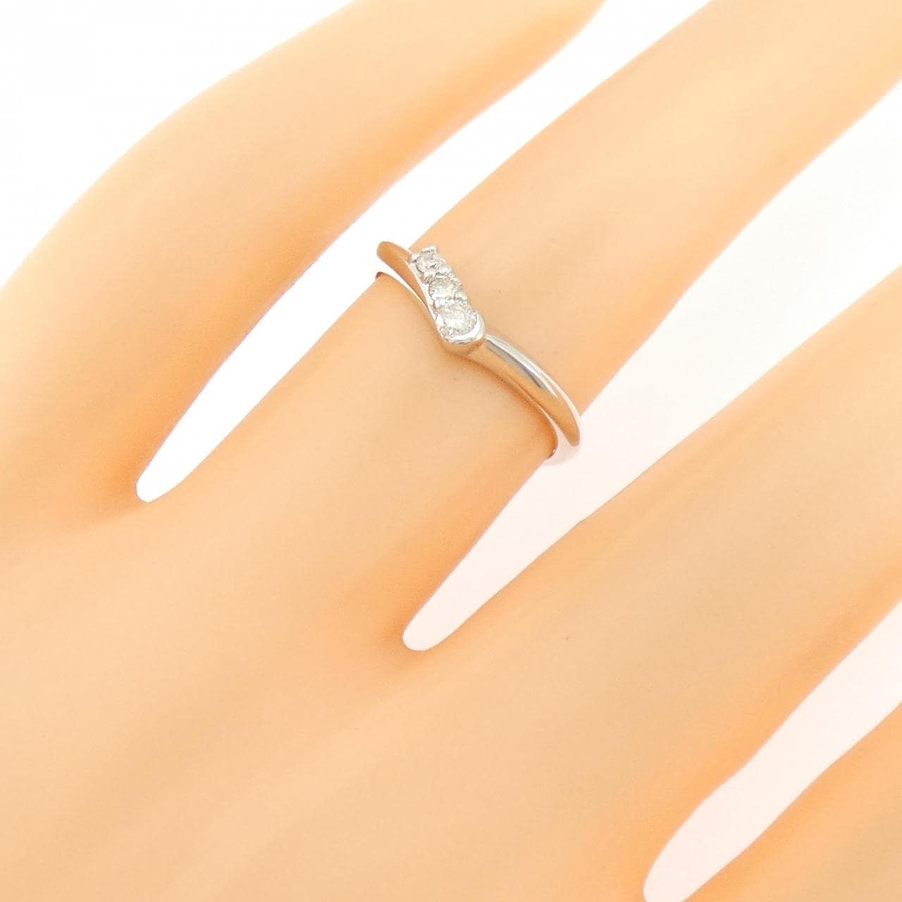 K18WG ダイヤモンド リング 0.1CT