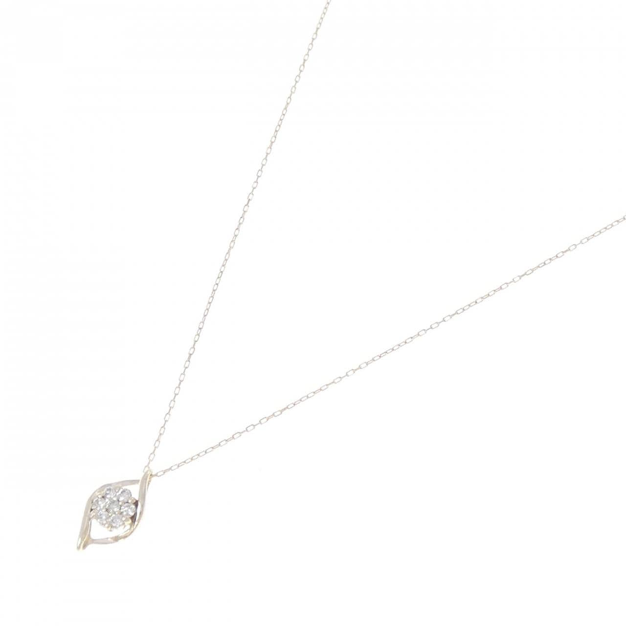K10YG フラワー ダイヤモンド ネックレス 0.10CT