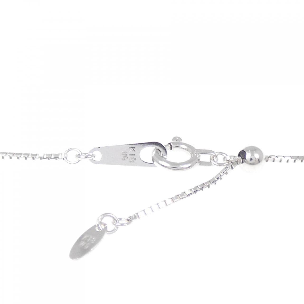 K18WG バタフライ ダイヤモンド ネックレス 0.27CT