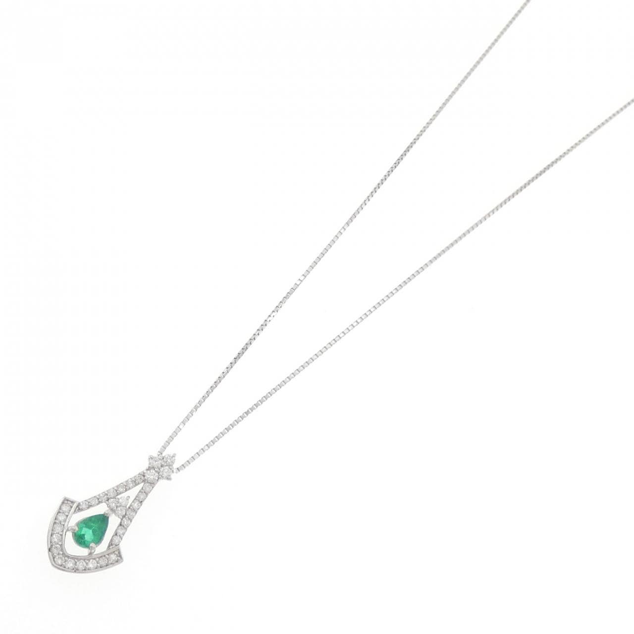 PT900/PT850 エメラルド ネックレス 0.34CT