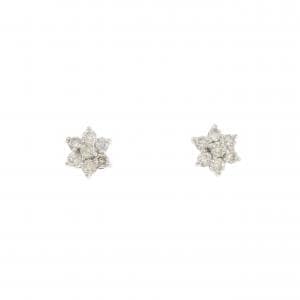 PT900 フラワー ダイヤモンド ピアス 0.30CT