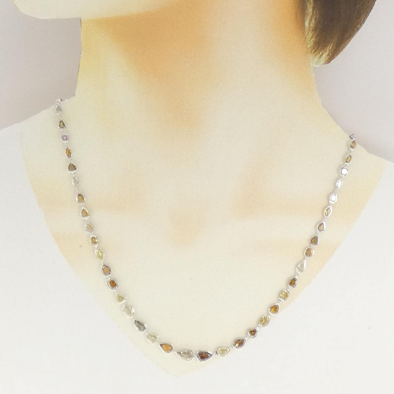 K18WG ダイヤモンド ネックレス 10.13CT