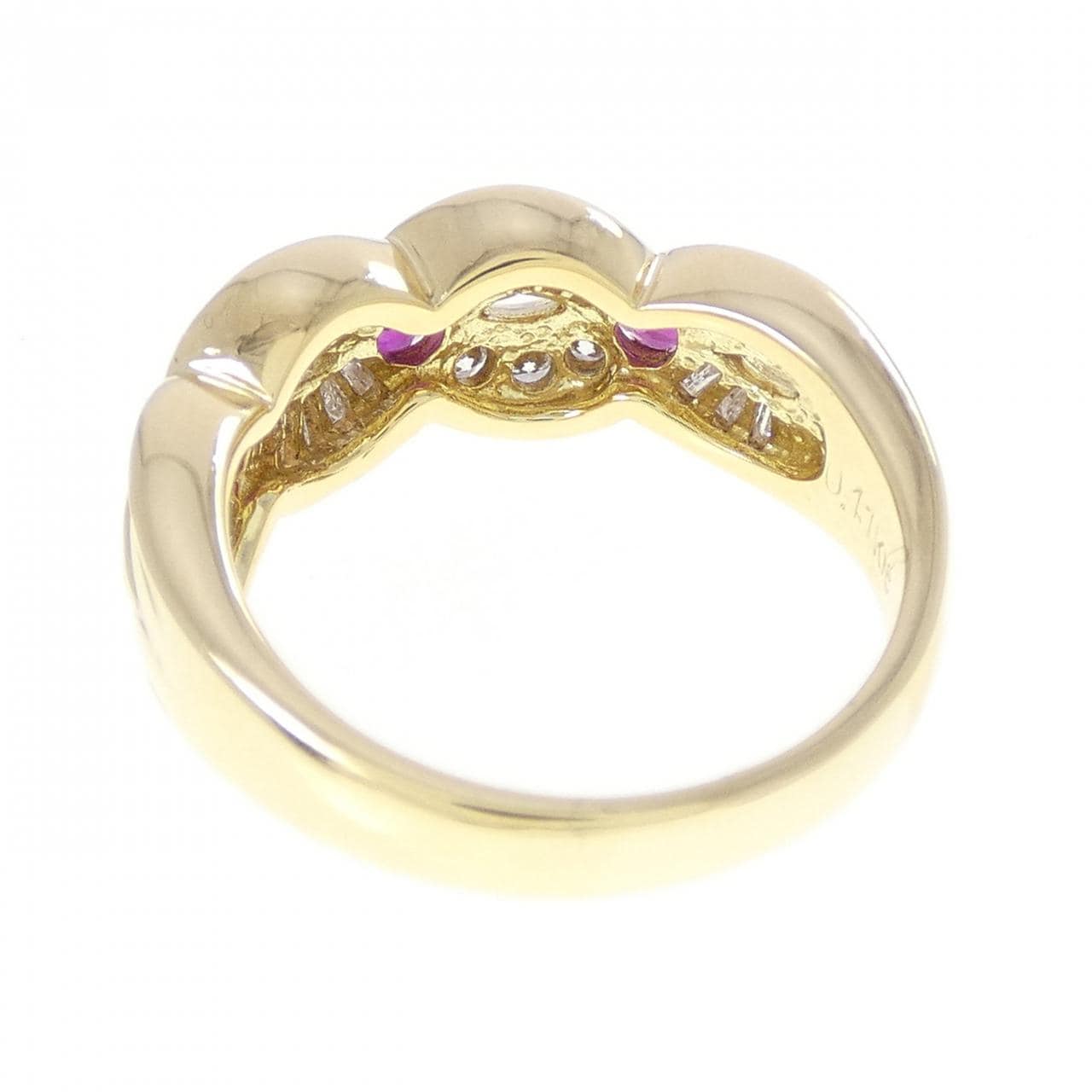 K18YG ルビー リング 0.41CT