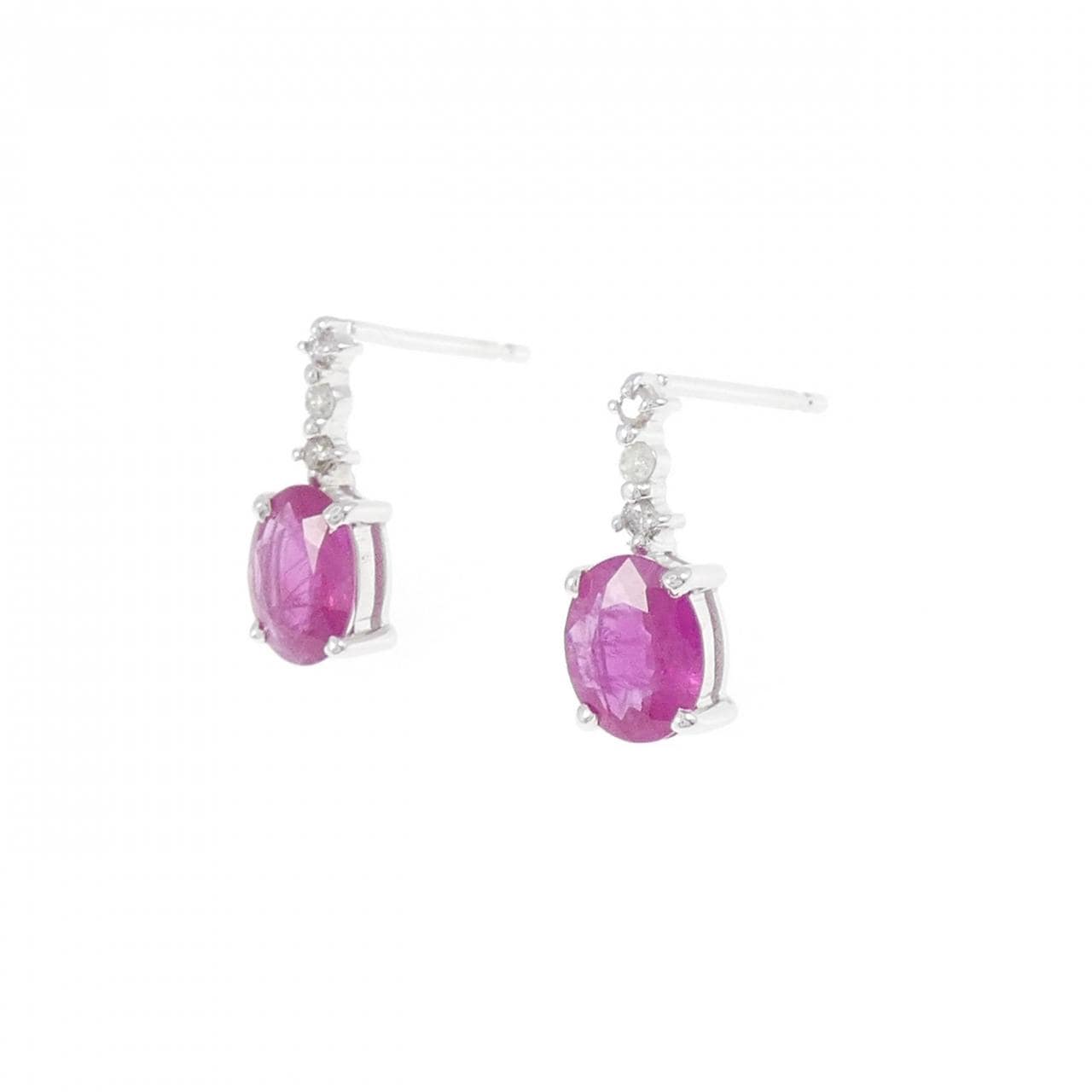 K18WG Ruby Earrings 1.09CT