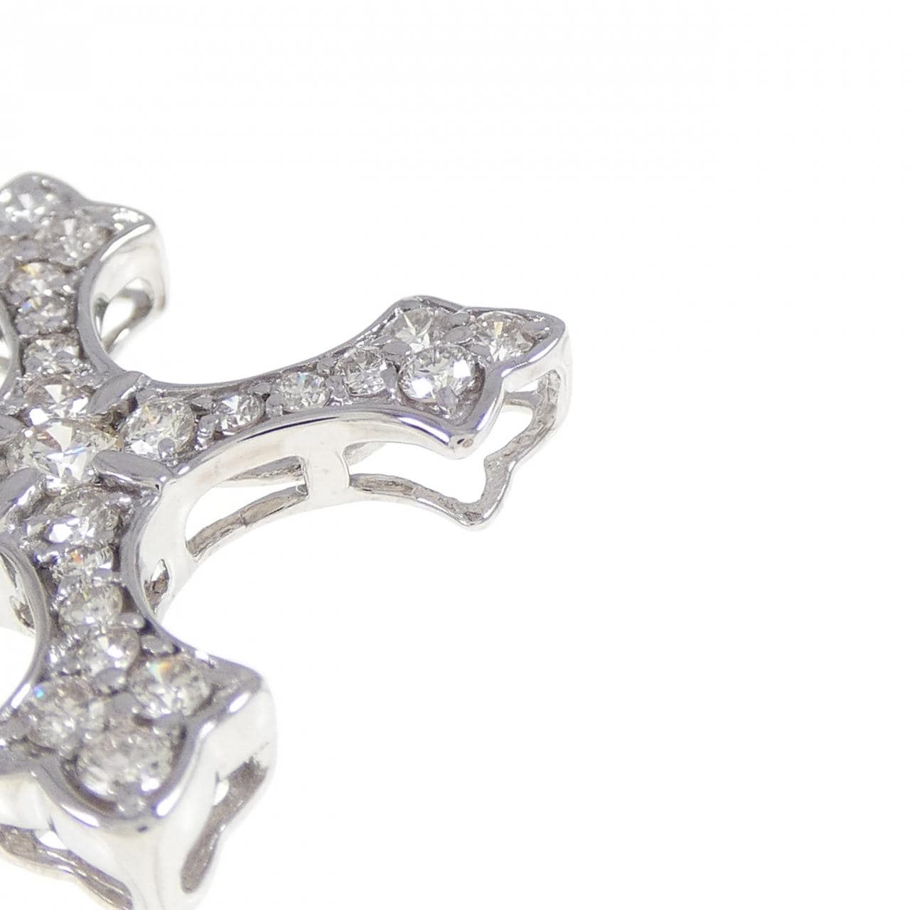 K18WG クロス ダイヤモンド ペンダント 1.00CT