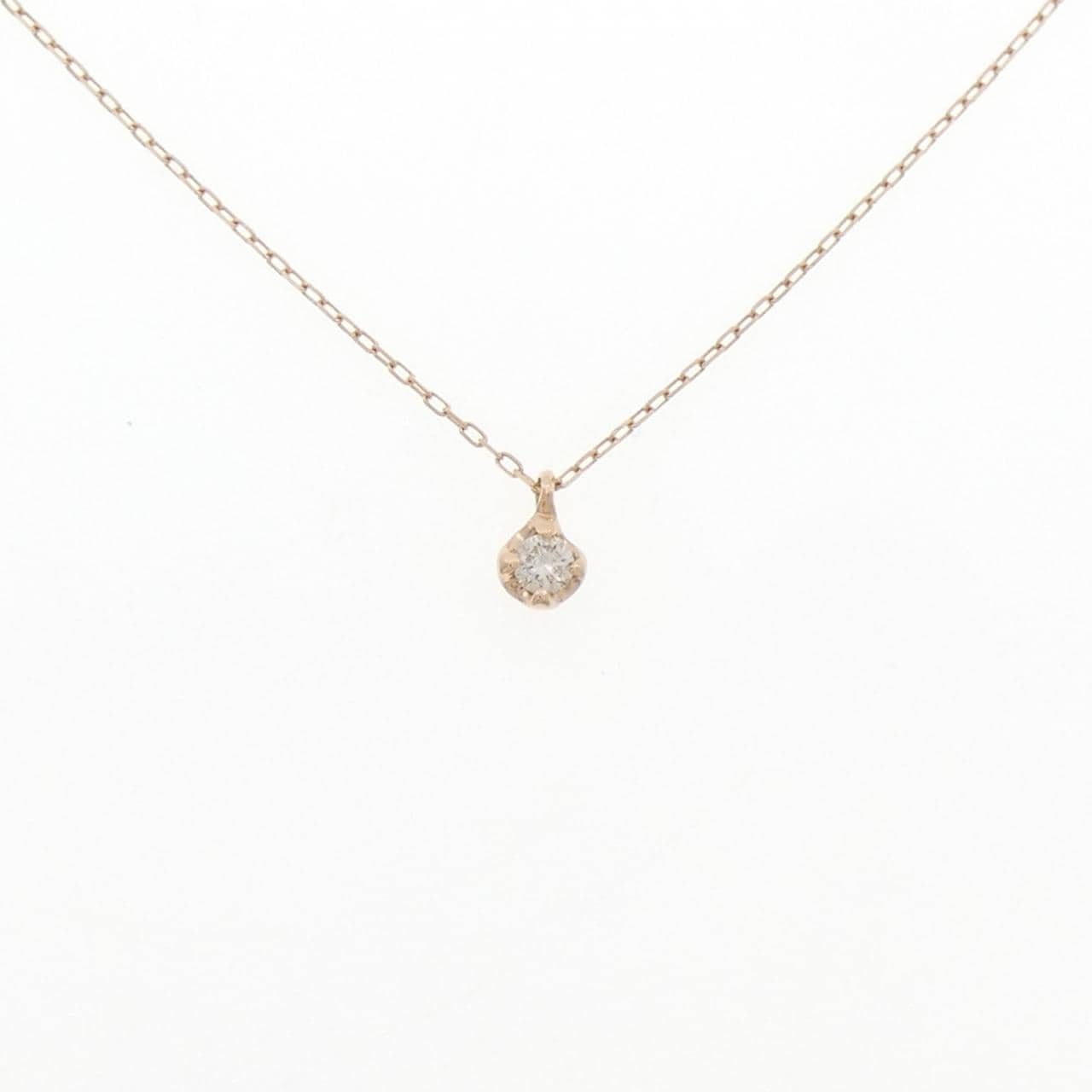 K10PG ソリティア ダイヤモンド ネックレス 0.05CT