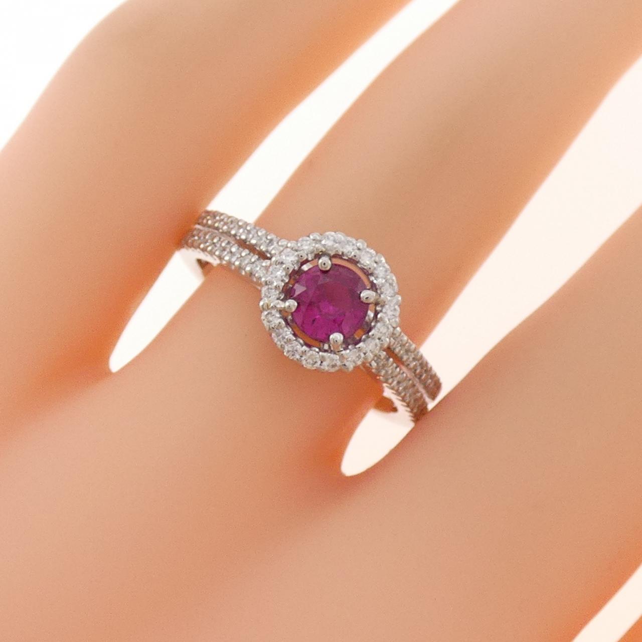 PT900 ルビー リング 0.40CT