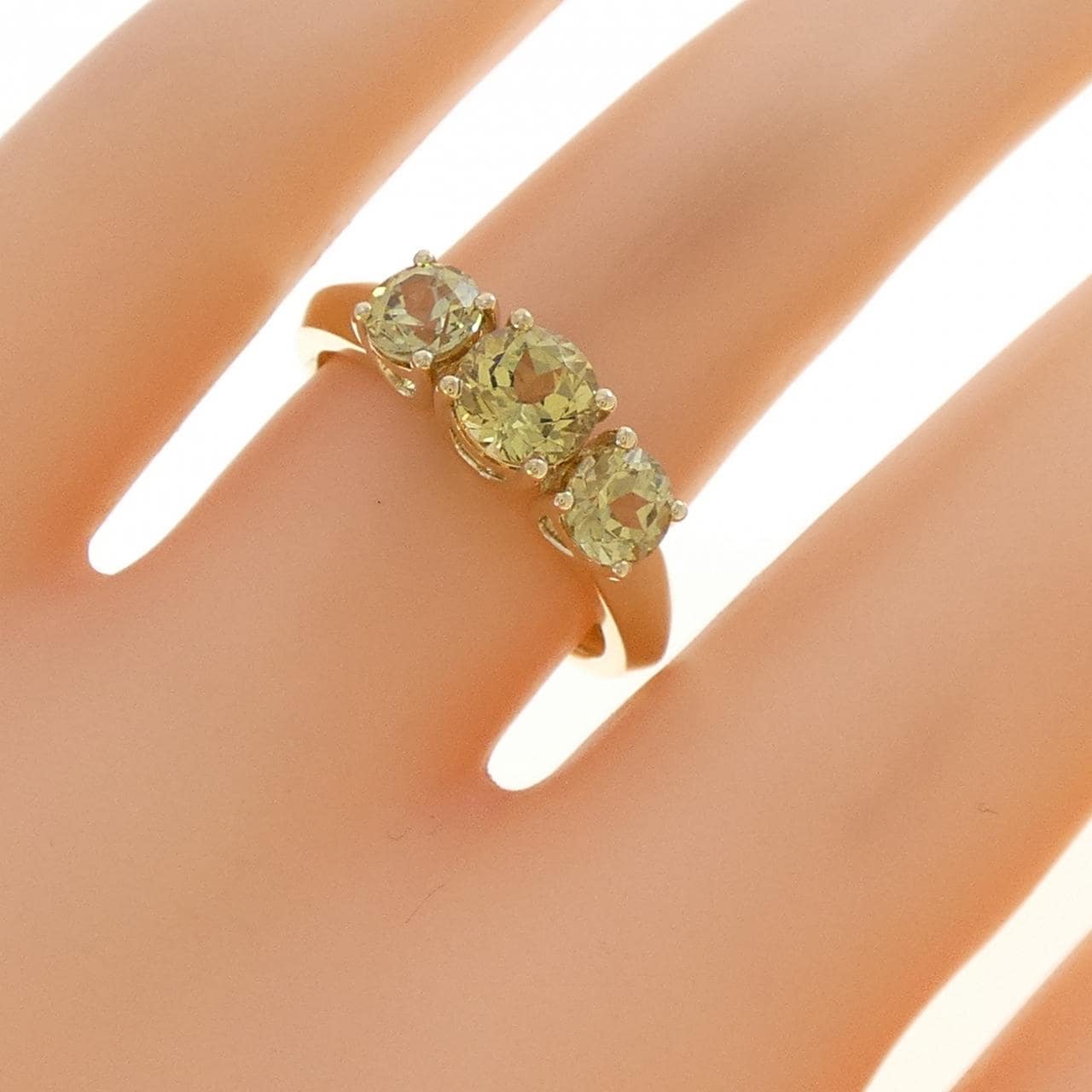 K18YG グリーンガーネット リング 1.50CT