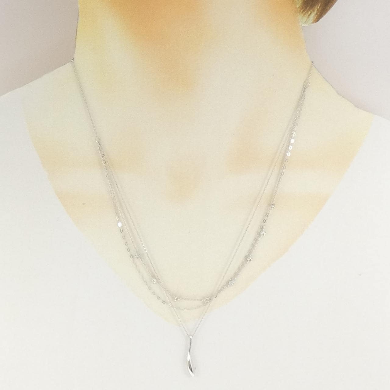 K18WG ダイヤモンド ネックレス 0.26CT