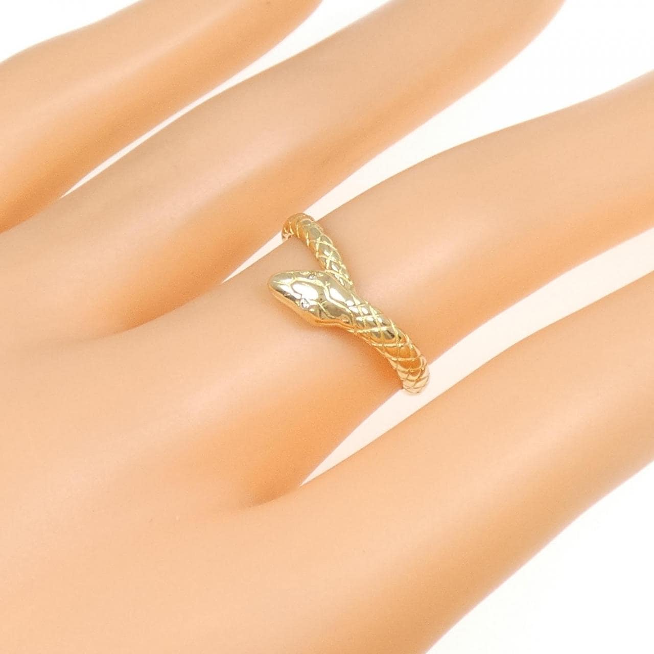 K18YG スネーク ダイヤモンド リング 0.11CT