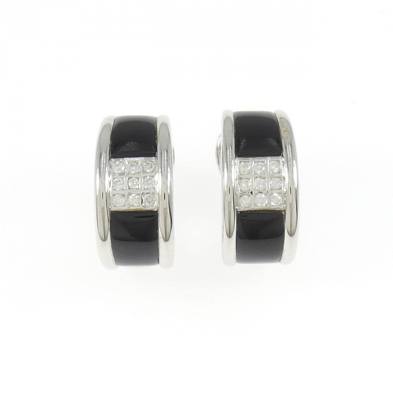 750WG オニキス ピアス/イヤリング 4.00CT