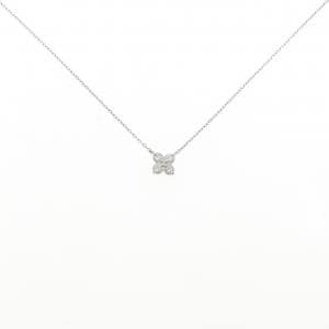 PT900/PT850 フラワー ダイヤモンド ネックレス 0.10CT