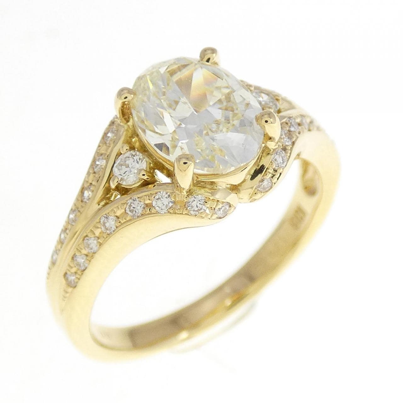 [Remake] K18YG Diamond ring 1.242CT VLY VS2 oval cut