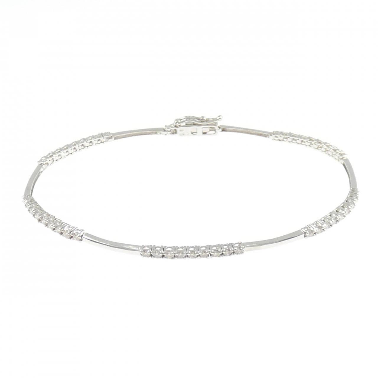 K18WG ダイヤモンド ブレスレット 1.00CT