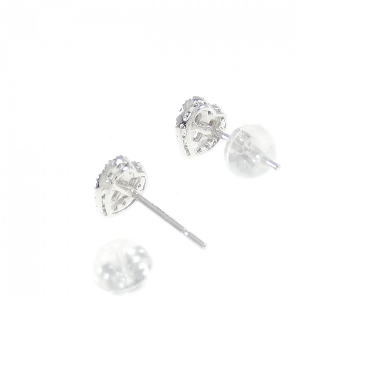 K18WG ハート ダイヤモンド ピアス 0.20CT