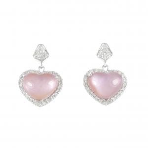 K18WG ハート カラーストーン ピアス