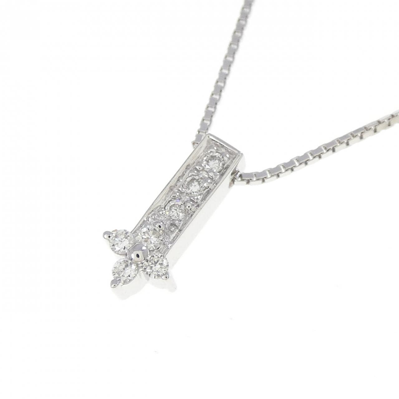 K18WG/750WG ダイヤモンド ネックレス