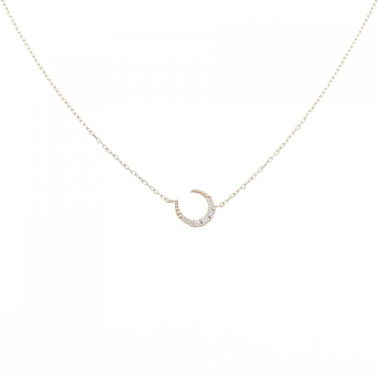 K10YG ムーン ダイヤモンド ネックレス 0.05CT