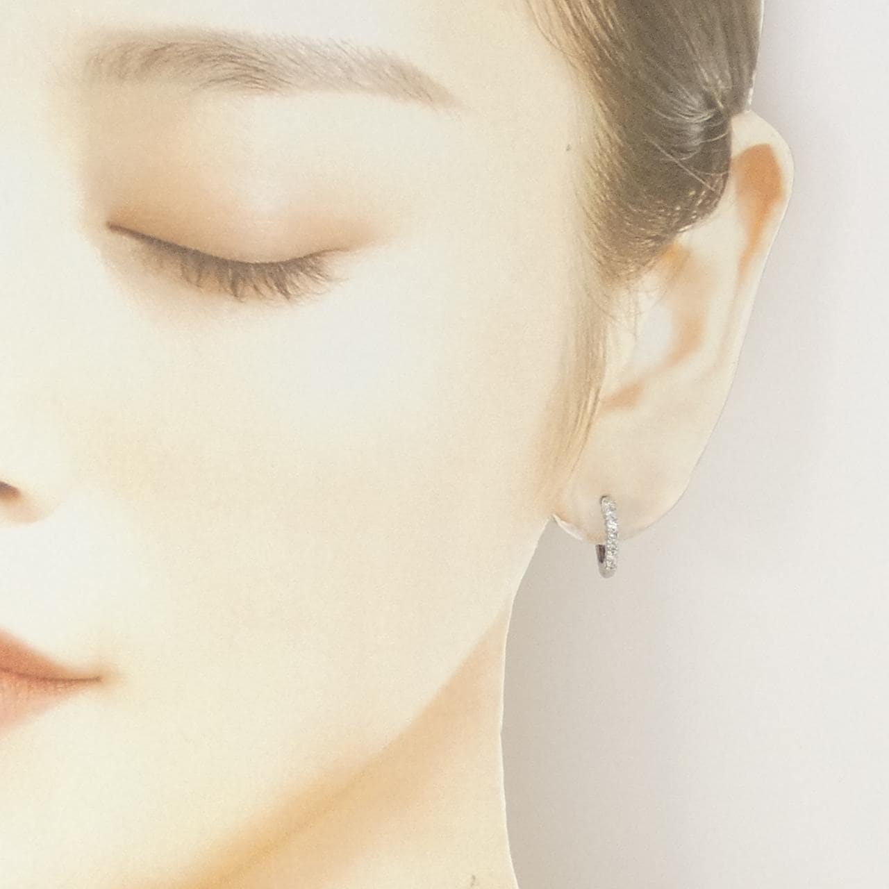 K14WG ダイヤモンド ピアス 0.30CT