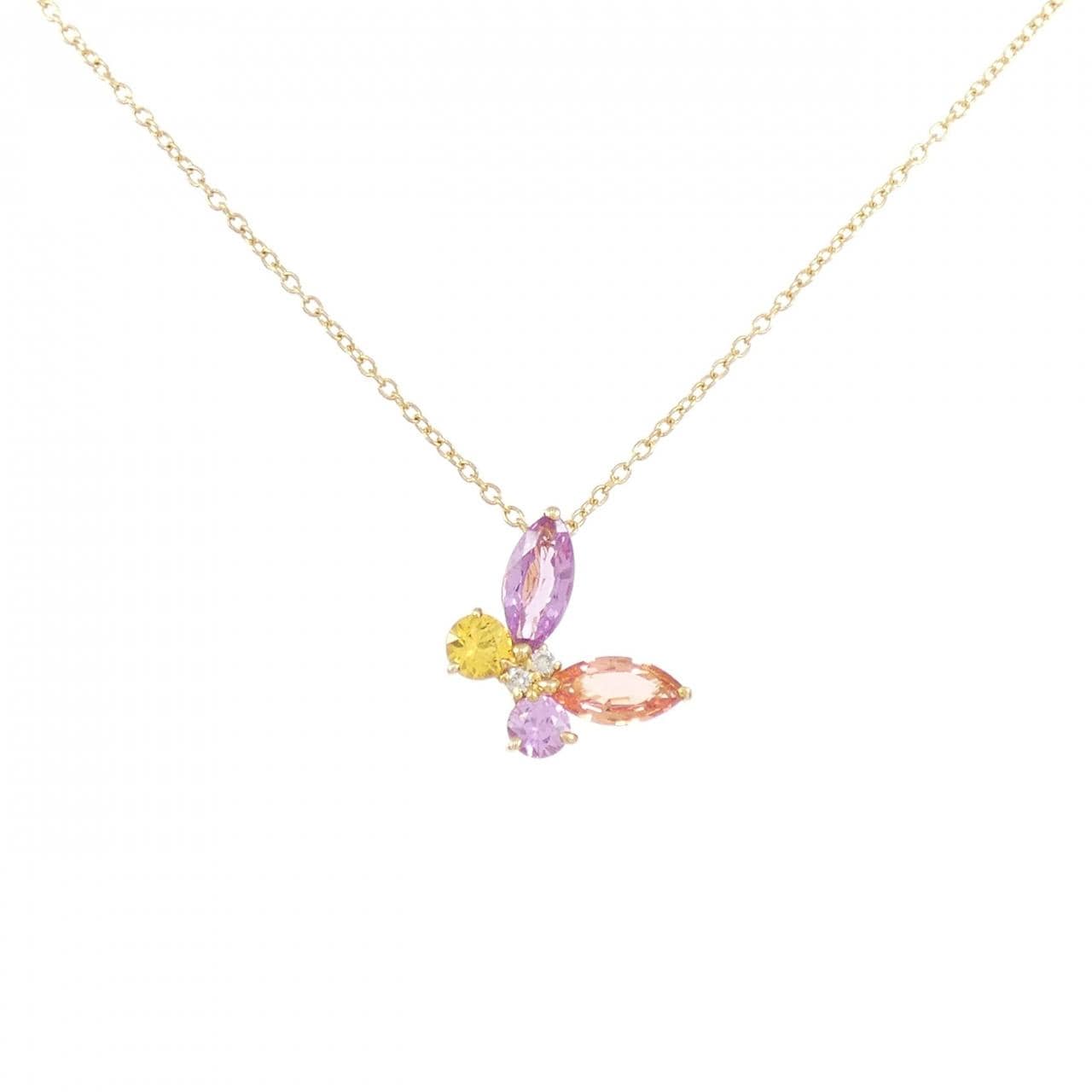 ポンテヴェキオ バタフライ カラーストーン ネックレス 1.46CT