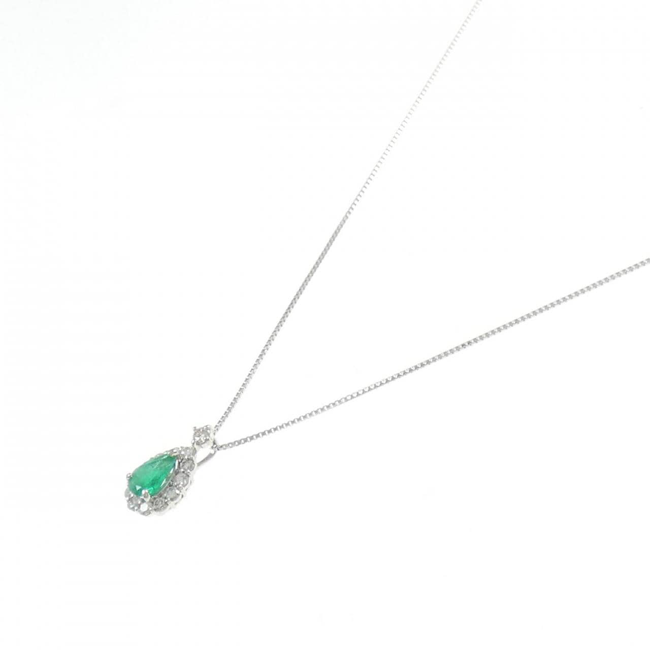 【新品】PT エメラルド ネックレス 0.29CT