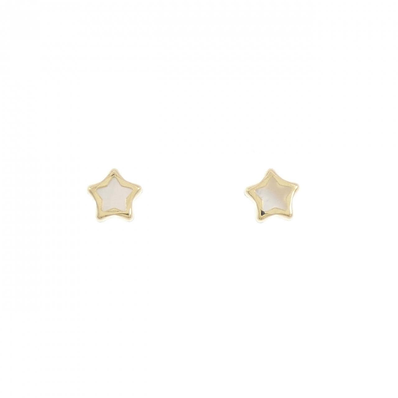【新品】750YG スター マザーオブパール ピアス