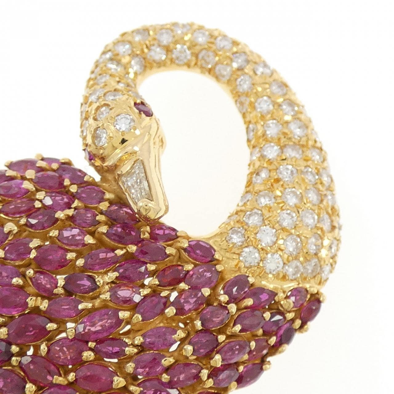 K18YG ルビー ブローチ 8.65CT