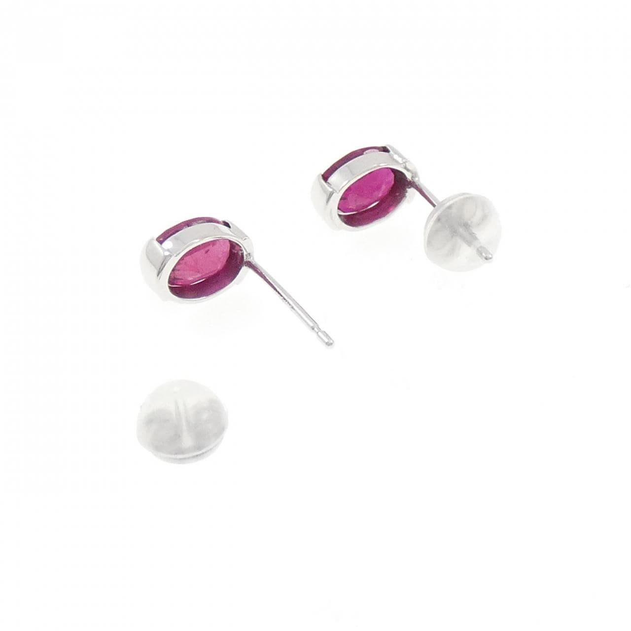 K18WG ルベライトトルマリン ピアス 1.42CT