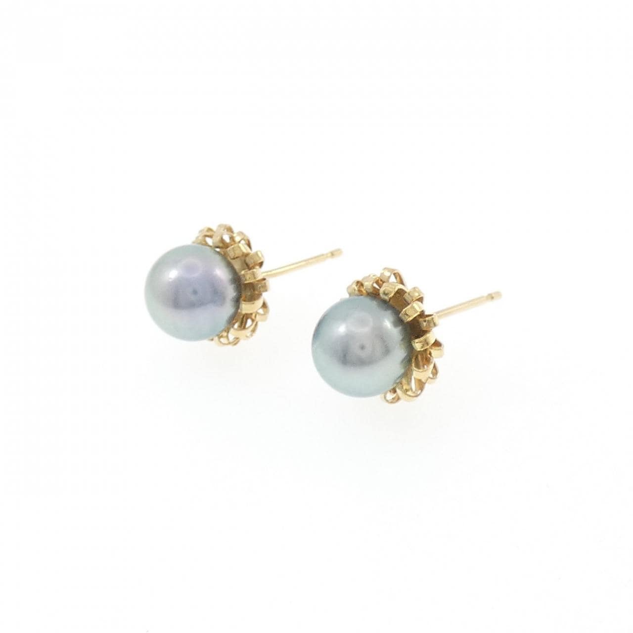 K18YG アコヤパール ピアス 6.7mm