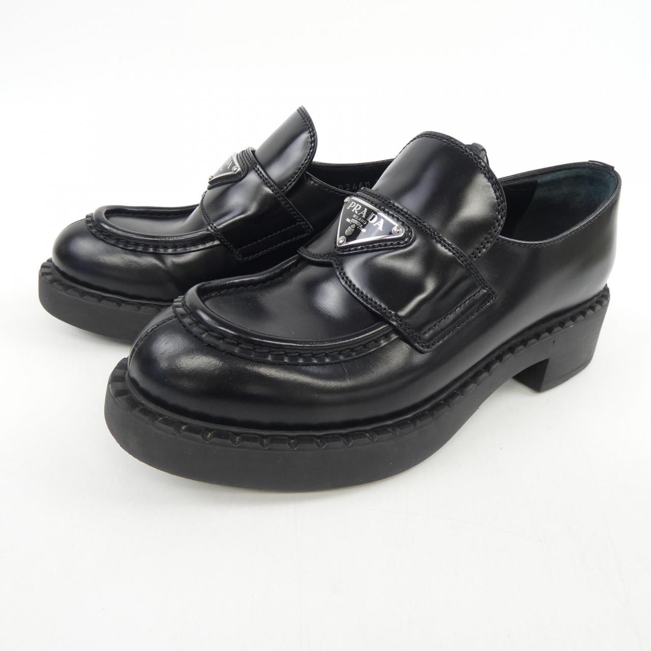 プラダ PRADA チョコレート ローファー トライアングルロゴ 1D246M シューズ