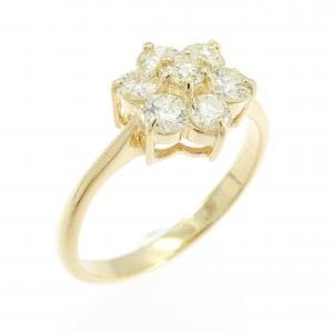 K18YG フラワー ダイヤモンド リング 0.50CT