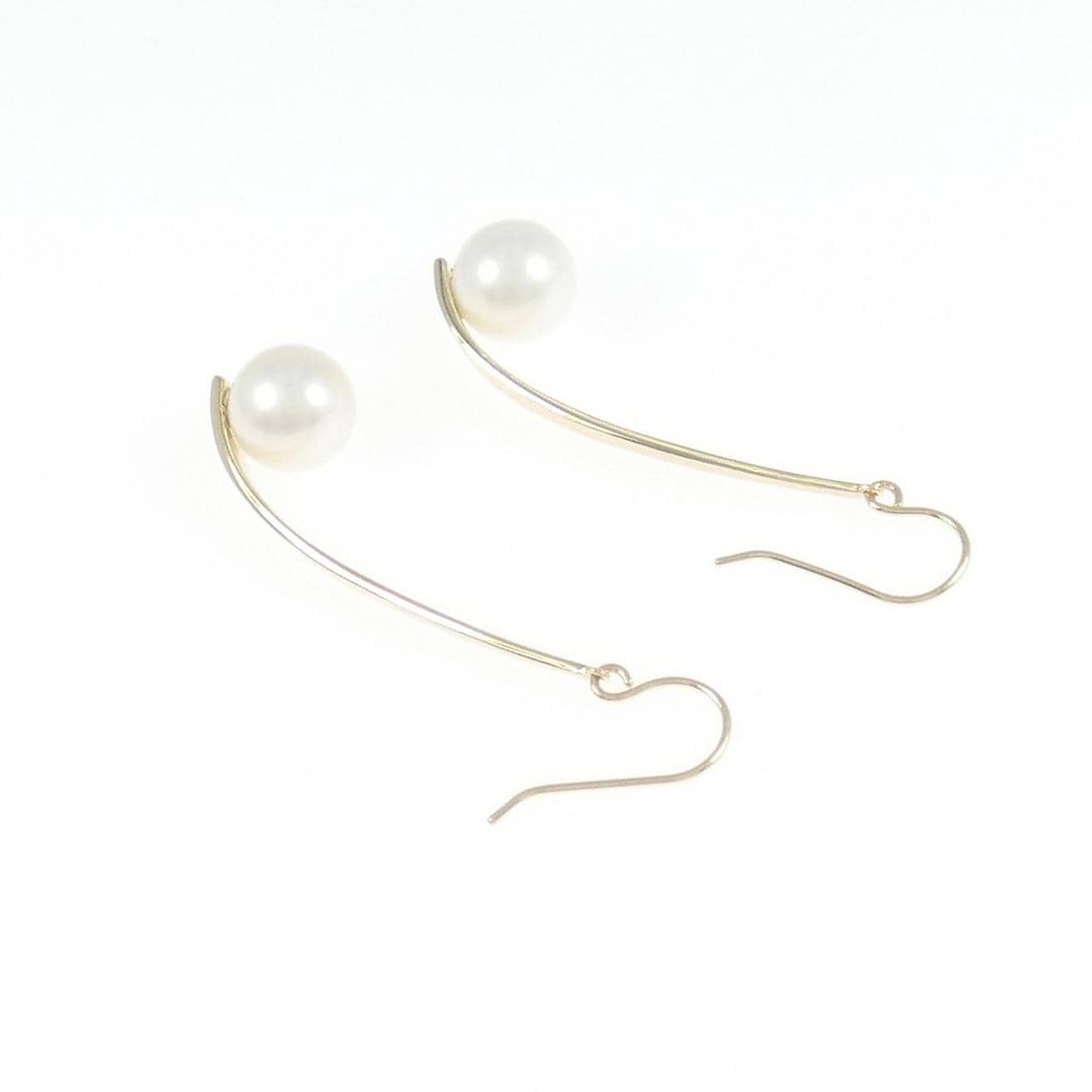 K10YG 淡水パール ピアス 7.7mm