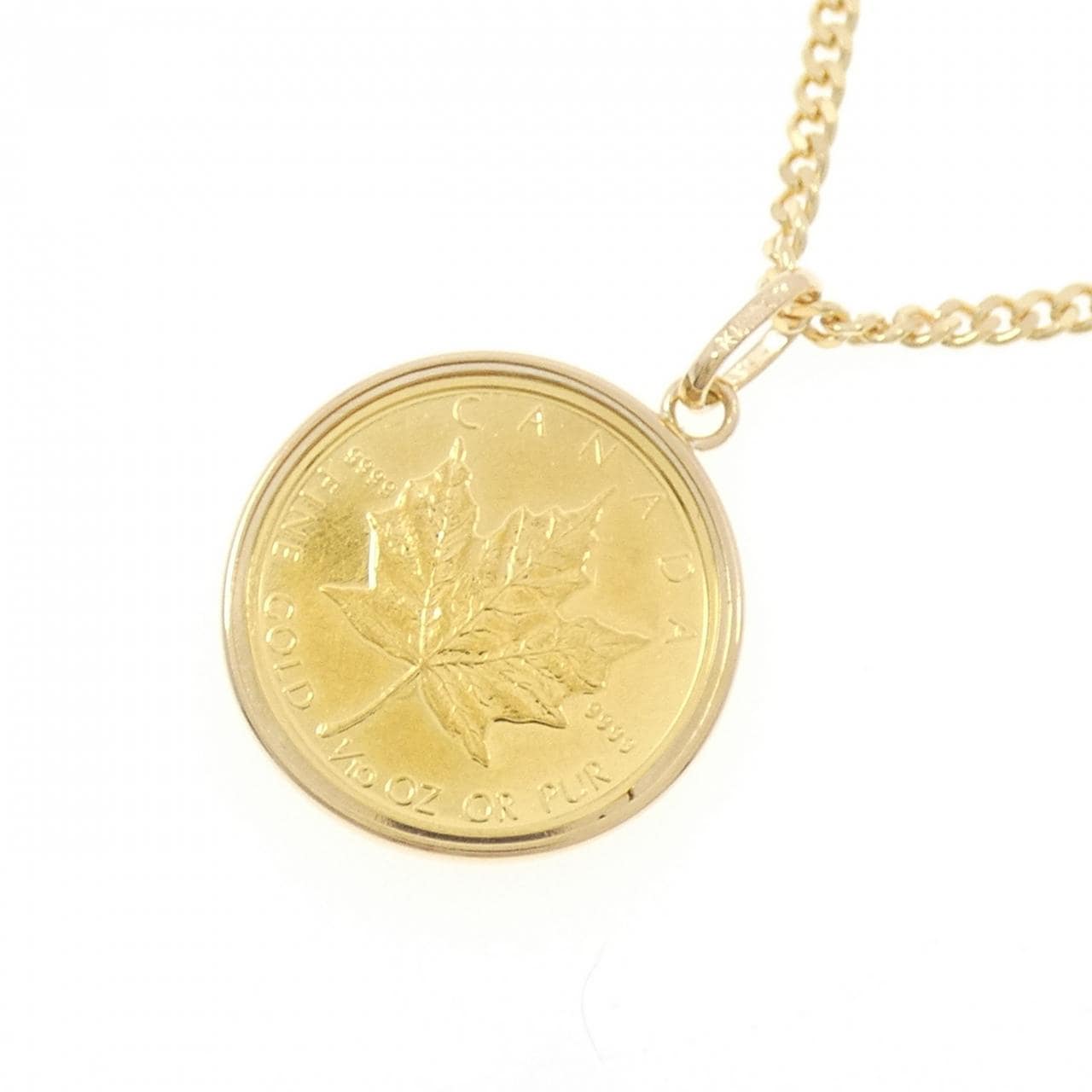 K18YG(枠) コイン ネックレス