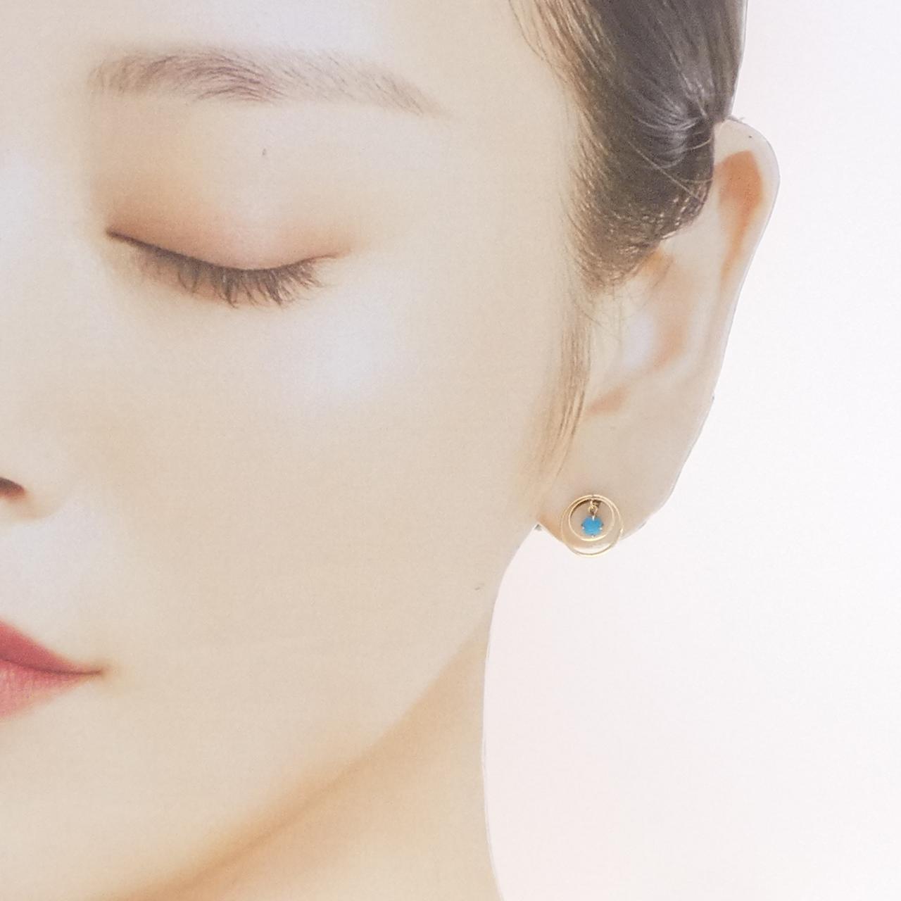 K18YG ターコイズ ピアス