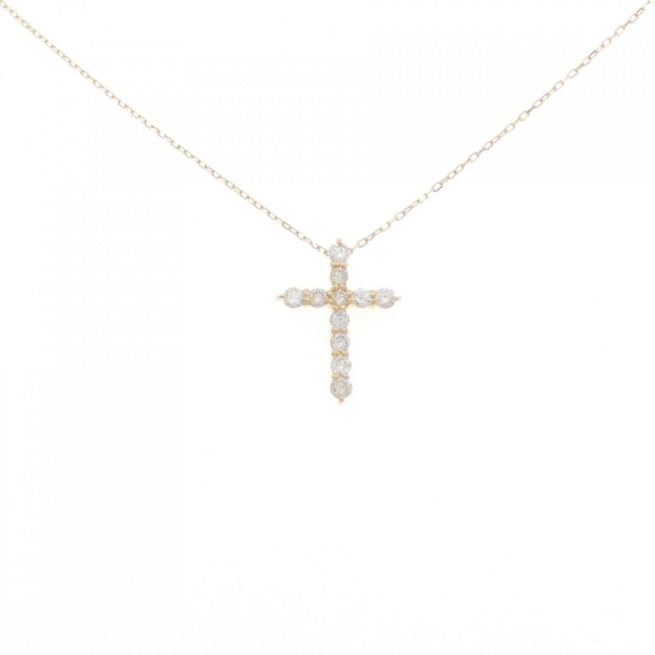 【新品】K18YG クロス ダイヤモンド ネックレス 0.20CT
